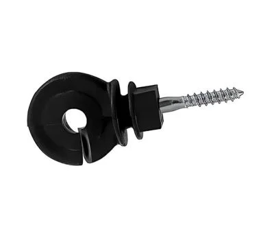 ISOLADOR GANCHO CURTO PRETO